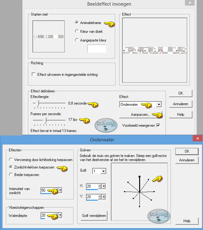 Instellingen Beeldeffect invoegen