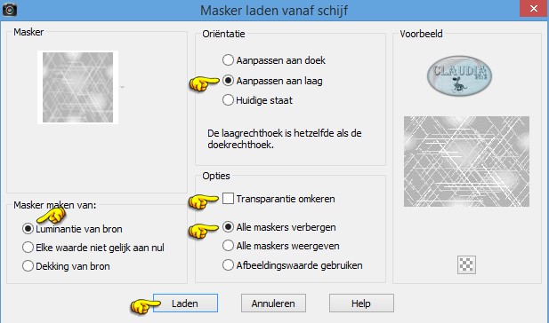 Masker laden vanaf schijf : lines