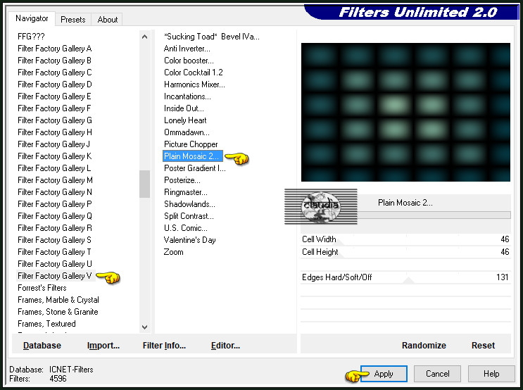 Effecten - Insteekfilters - <I.C.NET Software> - Filters Unlimited 2.0 - Filter Factory Gallery V - Plain Mosaic 2