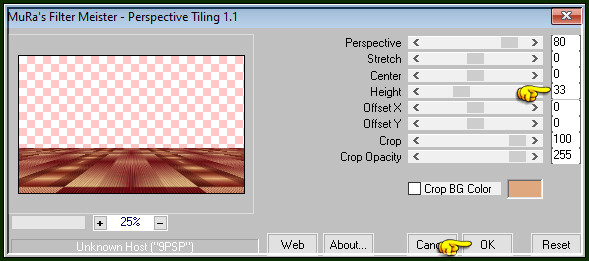 Effecten - Insteekfilters - MuRa's Meister - Perspective Tiling : Crop BG Color = 2de kleur