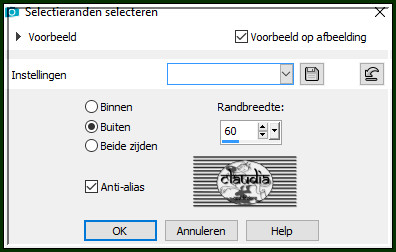 Selecties - Wijzigen - Selectieranden selecteren