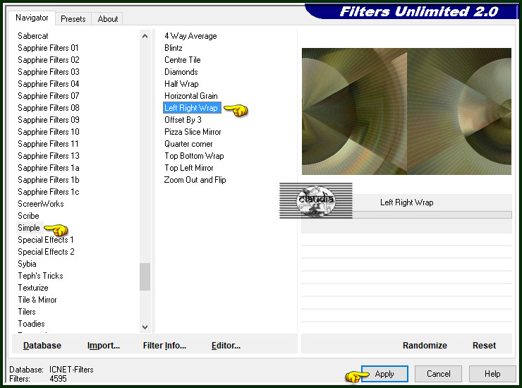 Effecten - Insteekfilters - <I.C.NET Software> - Filters Unlimited 2.0 - Simple - Left Right Wrap