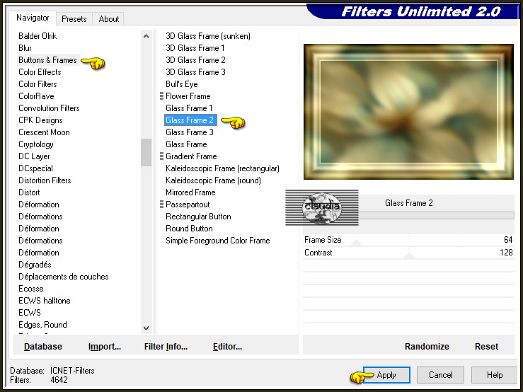 Effecten - Insteekfilters - <I.C.NET Software> - Filters Unlimited 2.0 - Buttons & Frames - Glass Frame 2 :