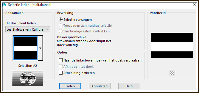 Selecties - Selectie laden/opslaan - Selectie laden uit alfkanaal : Sélection #2