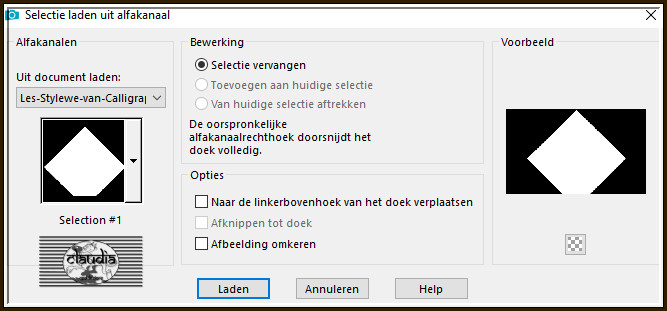 Selecties - Selectie laden/opslaan - Selectie laden uit alfkanaal : Sélection #1 