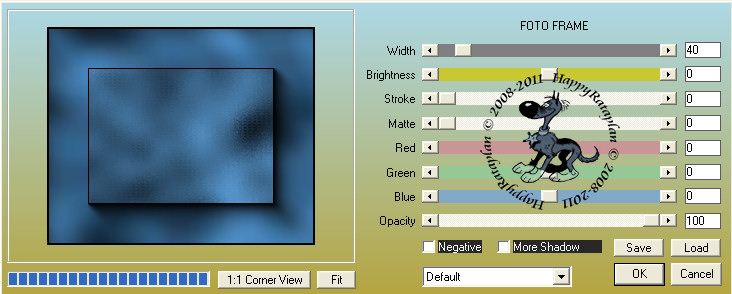 Instellingen filter AAA Frames