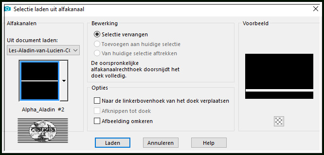 Selecties - Selectie laden/opslaan - Selectie laden uit alfkanaal : Alpha_Aladin #2