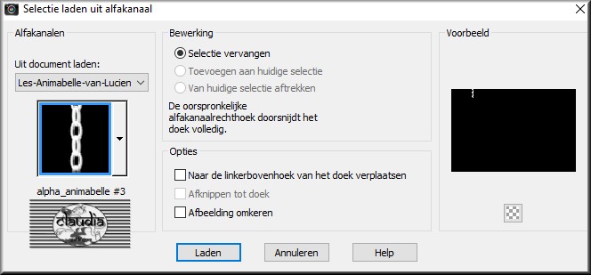 Selecties - Selectie laden/opslaan - Selectie laden uit alfakanaal : alpha_animabelle #3