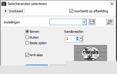 Selecties - Wijzigen - Selectieranden selecteren