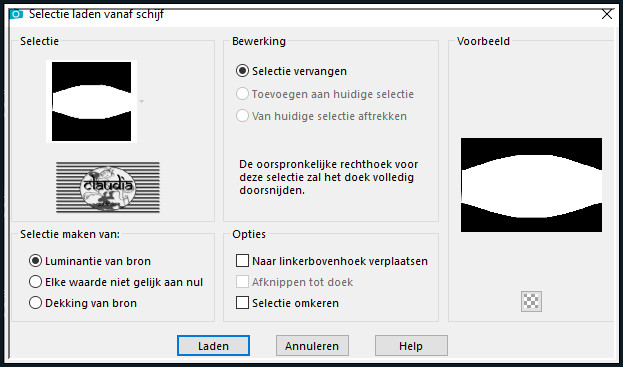 Selecties - Selectie laden/opslaan - Selectie laden vanaf schijf : selection 3.lulu