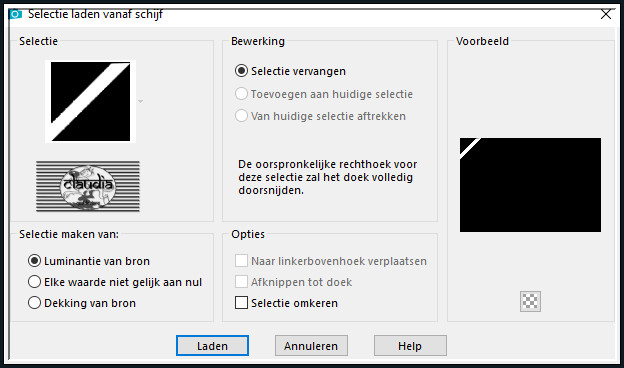 Selecties - Selectie laden/opslaan - Selectie laden vanaf schijf : selection 1.lulu