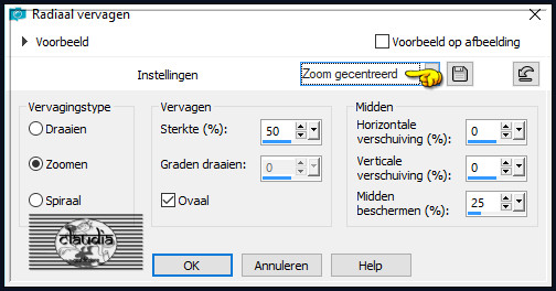 Aanpassen - Vervagen - Radiaal vervagen