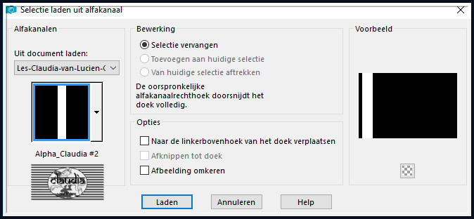 Selecties - Selectie laden/opslaan - Selectie laden uit alfakanaal : Alpha_Claudia #2