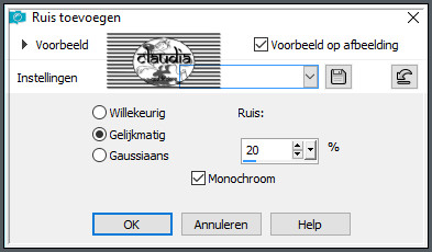 Aanpassen - Ruis toevoegen/verwijderen - Ruis toevoegen