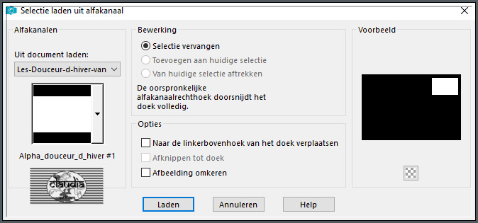 Selecties - Selectie laden/opslaan - Selectie laden uit alfakanaal : Alpha_douceur_d_hiver #1