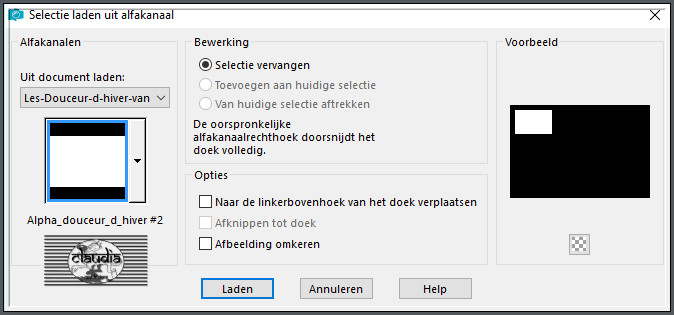 Selecties - Selectie laden/opslaan - Selectie laden uit alfakanaal : Alpha_douceur_d_hiver #2