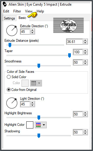 Effecten - Insteekfilters - Alien Skin Eye Candy 5 : Impact - Extrude