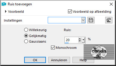 Aanpassen - Ruis toevoegen/verwijderen - Ruis toevoegen