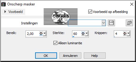 Aanpassen - Scherpte - Onscherp masker