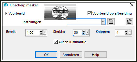 Aanpassen - Scherpte - Onscherp masker