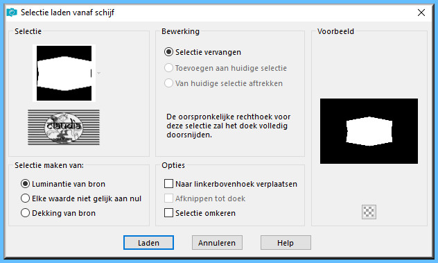 Selecties - Selectie laden/opslaan - Selectie laden vanaf schijf : lulu.selection 1