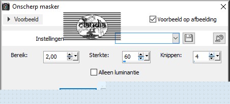 Aanpassen - Scherpte - Onscherp masker