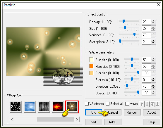 Effecten - Insteekfilters - Ulead Effect - Particle