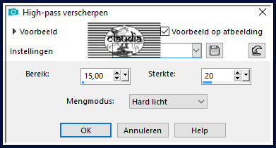 Aanpassen - Scherpte - High-pass verscherpen