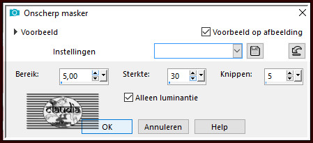 Aanpassen - Scherpte - Onscherp masker