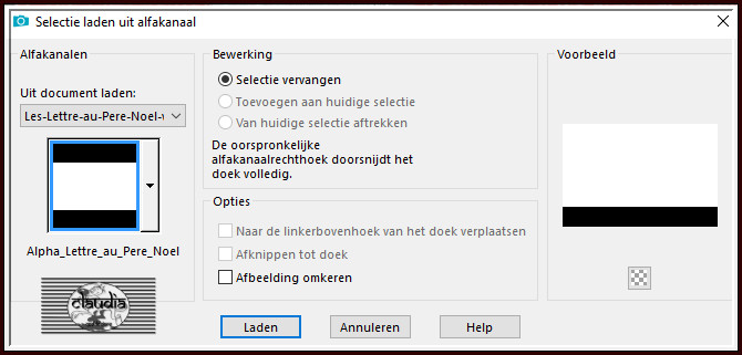 Selecties - Selectie laden/opslaan - Selectie laden uit alfkanaal : Alpha_lettre_au_pere_noel #2