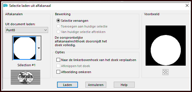 Selecties - Selectie laden/opslaan - Selectie laden uit alfkanaal : Sélection #1