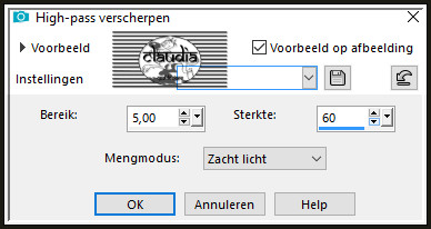 Aanpassen - Scherpte - High-pass verscherpen