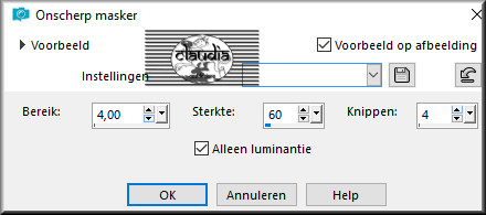 Aanpassen - Scherpte - Onscherp masker
