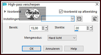 Aanpassen - Scherpte - High-pass verscherpen
