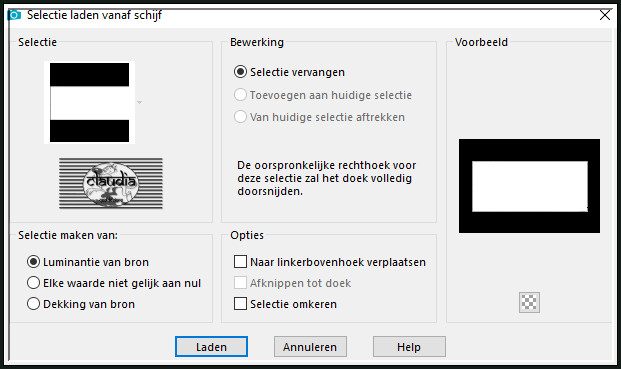 Selecties - Selectie laden/opslaan - Selectie laden vanaf schijf : mai1_lulu