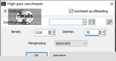 Aanpassen - Scherpte - High-pass verscherpen
