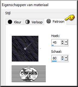 Zoek het Patroontje "Corel_08_053" met deze instellingen 