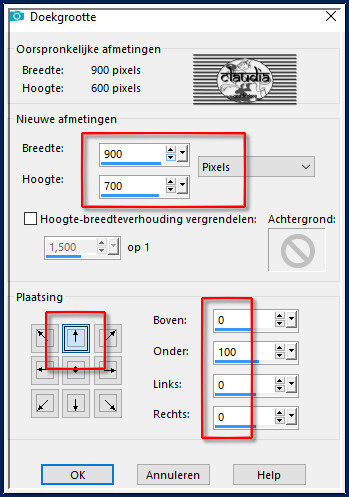 Selecties - Wijzigen - Inkrimpen : Aantal pixels = 5.