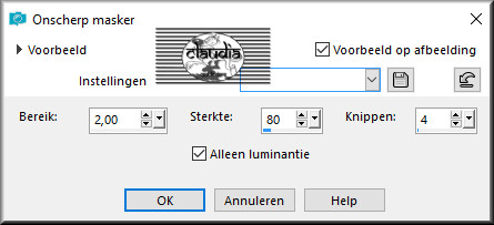 Aanpassen - Scherpte - Onscherp masker