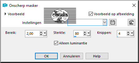 Aanpassen - Scherpte - Onscherp masker 