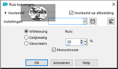 Aanpassen - Ruis toevoegen/verwijderen - Ruis toevoegen : (= Grofkorreligheid)