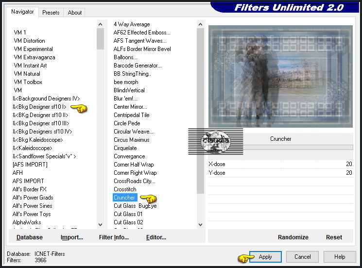 Effecten - Insteekfilters - <I.C.NET Software> - Filters Unlimited 2.0 - &<Bkg Designer sf10 I> - Cruncher