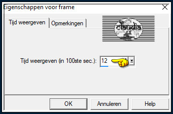 Animatie - Eigenschappen voor frame 