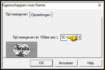 Animatie - Eigenschappen voor frame 