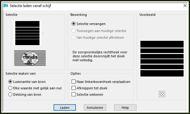 Selecties - Selectie laden/opslaan - Selectie laden vanaf schijf : Dakara_C_22_