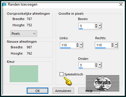 Afbeelding - Randen toevoegen : Kleur = 1ste kleur