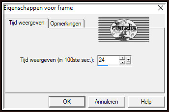 Animatie - Eigenschappen voor frame