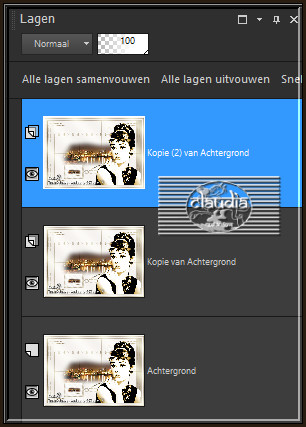 Je hebt nu 3 dezelfde lagen in het Lagenpallet