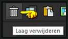 Verwijder deze laag door op het vuilnisbakje te klikken :