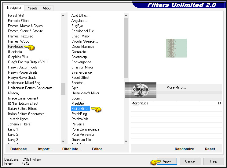 Effecten - Insteekfilters - <I.C.NET Software> - Filters Unlimited 2.0 - FunHouse - Moire Mirror :